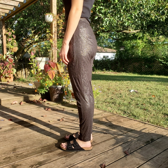 H&M women's sparkly black harem pants. - Picture 3 of 5